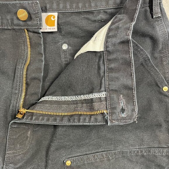 Vintage Carhartt Double Knee Black Carpenter Pants B0 1BLK USA Made Men’s 38x36 - Picture 10 of 10